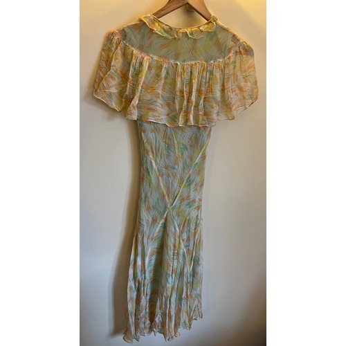 sachin and babi light blue dress 1930s French Couture Beaded Rhinestone Black Silk Chiffon Bias-Cut Dress main image 0