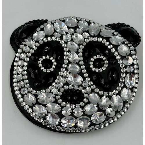 942 - A Butler & Wilson beaded Panda evening bag encrusted with faux jewels and with zip compartment to in... 