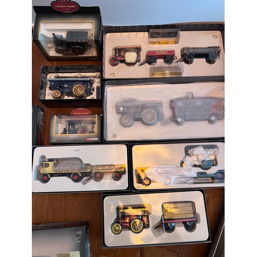 1080 - Corgi Vintage Glory of Steam diecast models to include 80307 Garrett Road Tractor & Flatbed Trailer ... 