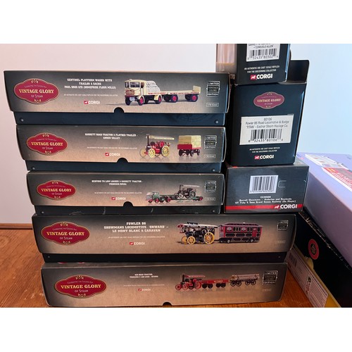 1080 - Corgi Vintage Glory of Steam diecast models to include 80307 Garrett Road Tractor & Flatbed Trailer ... 