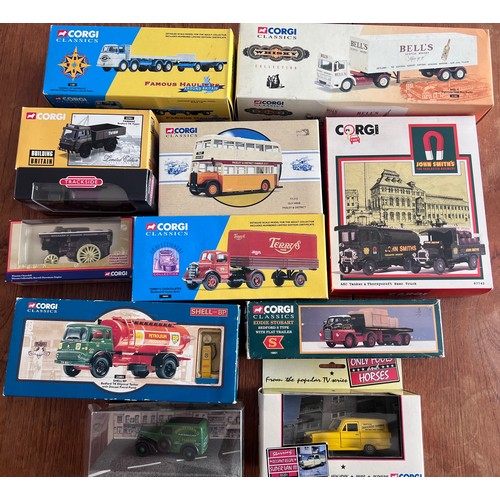 1083 - Corgi diescast models to include 21303 Bell's AEC Ergomatic with Box Trailer, 11301 Russell of Bathg... 