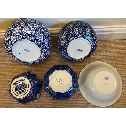 211 - Blue and white bowls to include two Royal Doulton, Ringtons Ltd, Copeland Spodes Italian and Wedgwoo... 