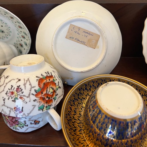 215 - Nineteenth century ceramics to include Miles Mason cups and saucers.