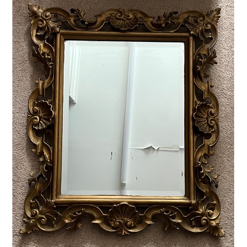 1226 - A 19thC gilt wood framed bevel edged wall mirror 70cm x 59cm.