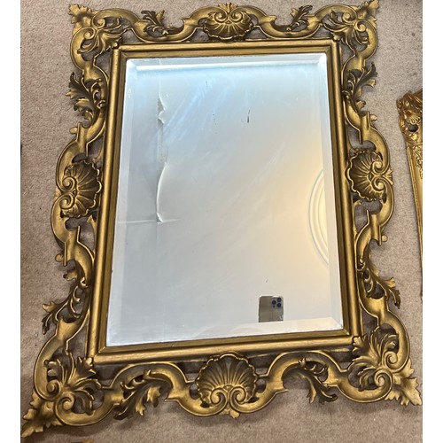 1226 - A 19thC gilt wood framed bevel edged wall mirror 70cm x 59cm.