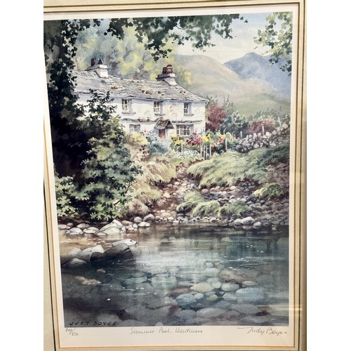 1383 - Judy Boyes (1943 British) Five glazed and framed prints, Summer Pool Kentmere, Summer Footpath,Road ... 