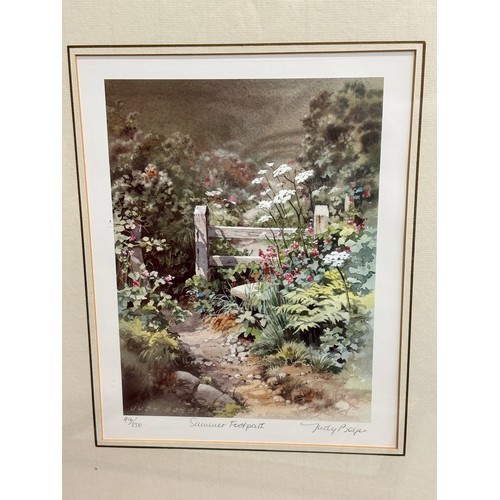 1383 - Judy Boyes (1943 British) Five glazed and framed prints, Summer Pool Kentmere, Summer Footpath,Road ... 