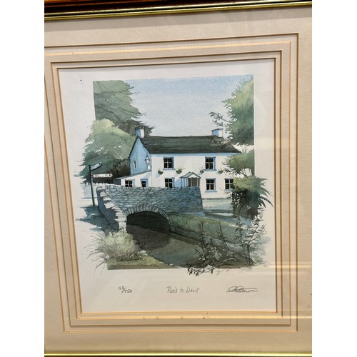 1383 - Judy Boyes (1943 British) Five glazed and framed prints, Summer Pool Kentmere, Summer Footpath,Road ... 