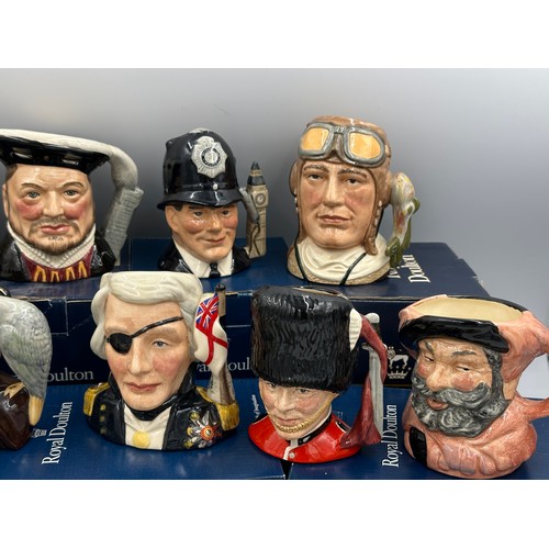 223 - Fourteen boxed Royal Doulton Toby Jugs to include D7111 Willie Carson O.B.E, D6988 The Judge and Thi... 