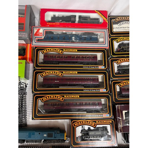 1091 - A miscellany of toys to include mostly Mainline Palitoy Coaches and Locomotives x 8, Hornby R.857 46... 