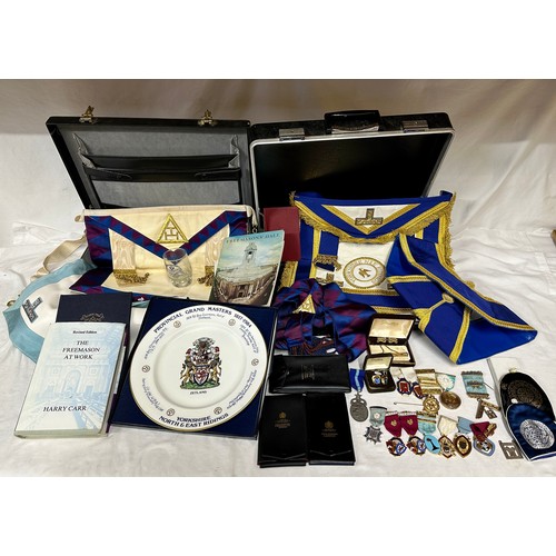 1276 - A group of 14 Masonic medals to include a silver and gilt Zetland Lodge No 561 For Services Rendered... 