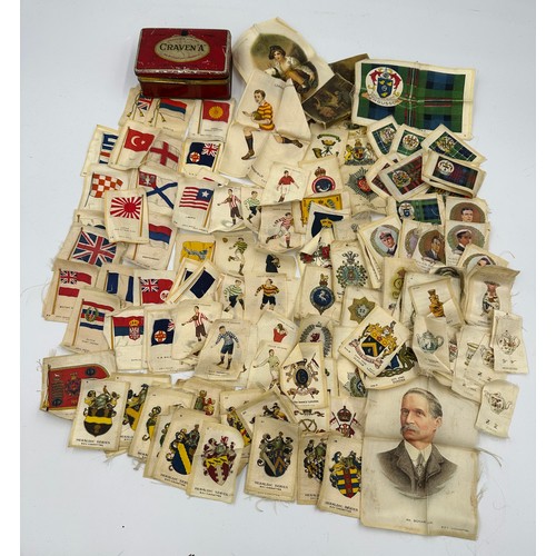 A collection of B.D.V. cigarette silk cards to include flags of the world  (42), footballers (20), He