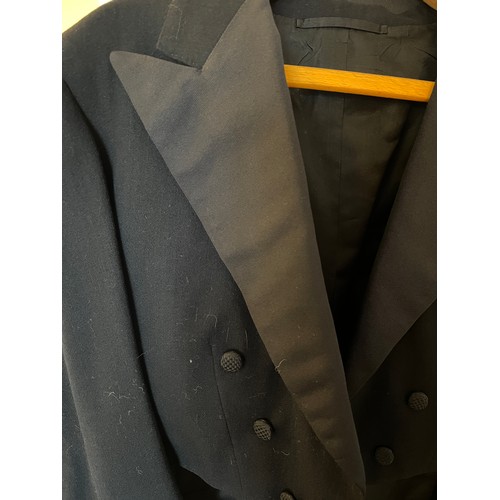 941 - A vintage gentleman’s tailcoat with interior label for Strachan & Hunt Oct. 1937 together with tie, ... 