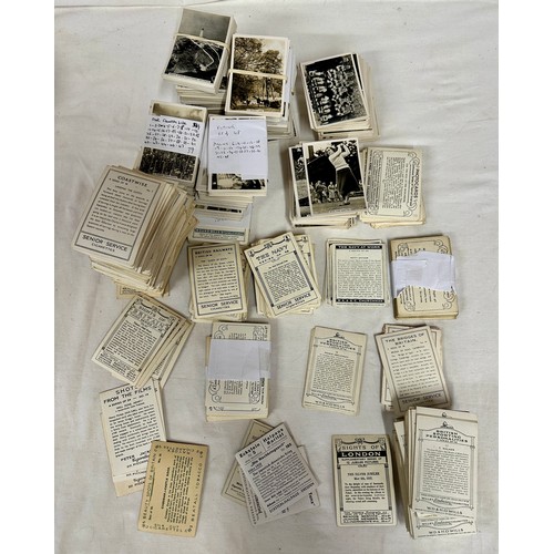 cigarette card sets A large quantity of cigarette cards to include: SENIOR SERVICE black and  white photo card sets: 2 x