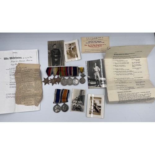 1207 - Father and Sons medals to include medals For Long Service and Good Conduct, E.J. PARKER PTE. NO 7614...