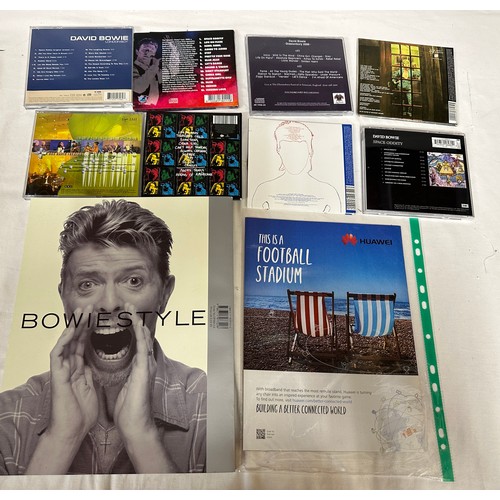 1218 - David Bowie CD's and and Bowie Style book, 1st Edition, Live CD's to include Glastonbury 2000, Kit K... 