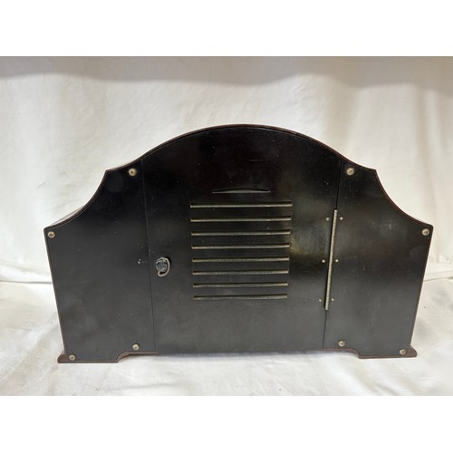 1273 - A Smiths Enfield Bakelite mantle clock with key. Ht. 24cm x 36.5cm w.