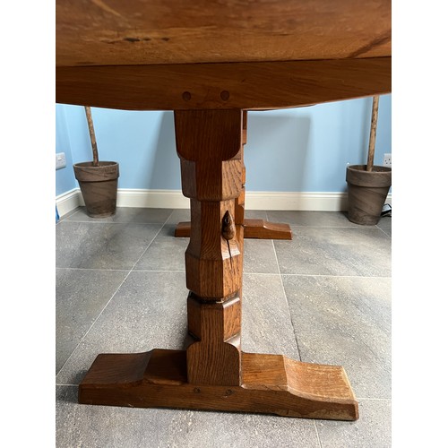 92 - Robert Mouseman Thompson English oak refectory dining table with adzed top. 183cm l x 86cm w x 74cm ... 