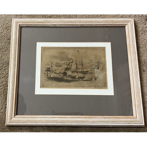 1429 - A framed and glazed watercolour painting depicting Humber Dock basin Hull. Signed C. Good 1873. Imag... 