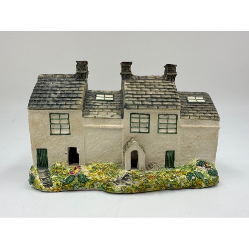 273 - A 19thC ceramic model of White Wells Ilkley Moor.  20cm w x 8cm d x 13.5cm h.