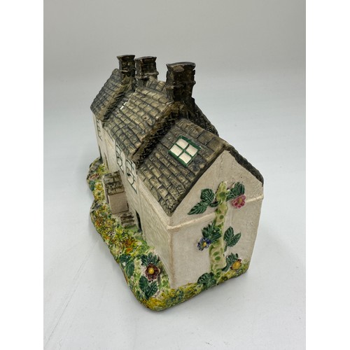 273 - A 19thC ceramic model of White Wells Ilkley Moor.  20cm w x 8cm d x 13.5cm h.