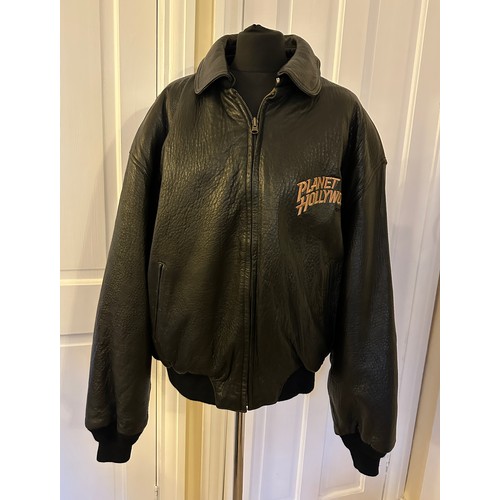 943 - A Gents leather blouson style jacket bought at the opening night of Planet Hollywood ,17th May 1993 ... 