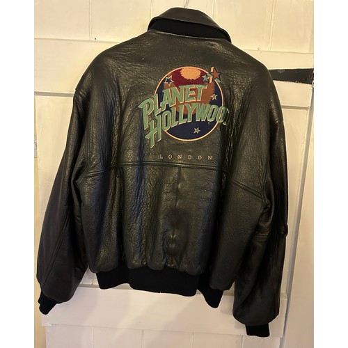 943 - A Gents leather blouson style jacket bought at the opening night of Planet Hollywood ,17th May 1993 ... 