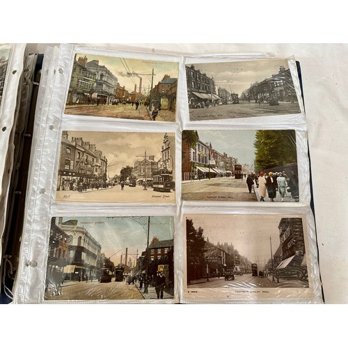 656 - Kingston upon Hull interest. A large album, approx. 375, postcards of Hull street scenes, earliest a... 