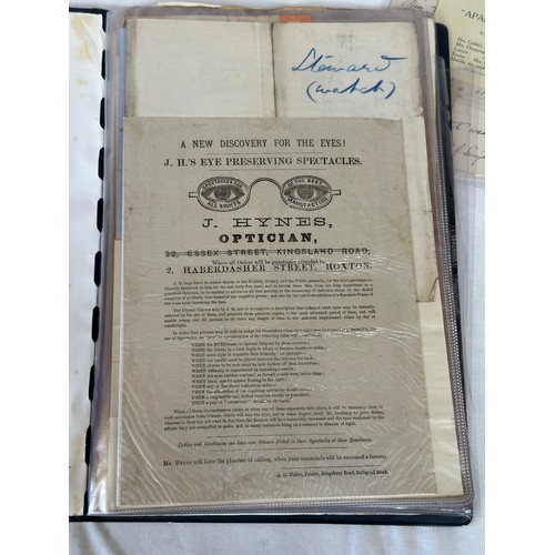 661 - An album including Hull and East Riding paper ephemera from the 1840s onwards.