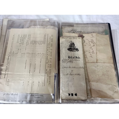 661 - An album including Hull and East Riding paper ephemera from the 1840s onwards.