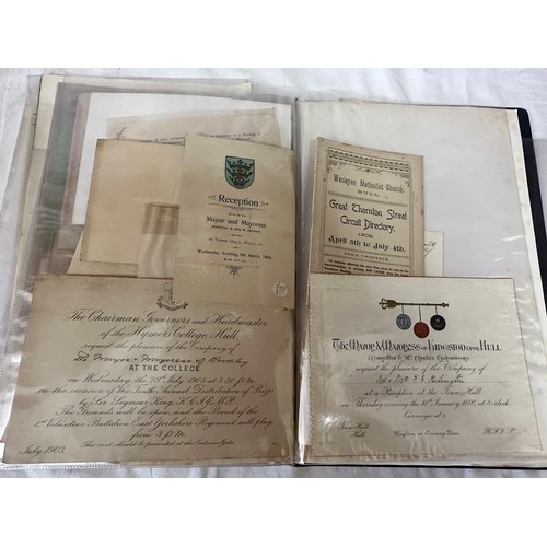 661 - An album including Hull and East Riding paper ephemera from the 1840s onwards.