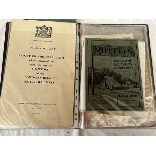 663 - Railway ephemera, 1900 onwards, to include information pamphlets, maps, catalogues, reports, acciden... 