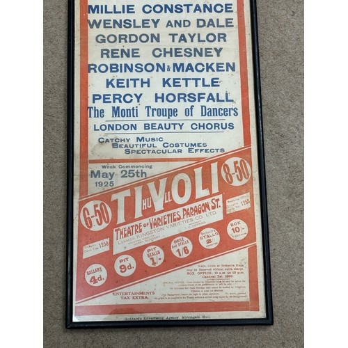 1146 - Local interest. A block printed poster for the Hull Tivoli  Theatre for the production of 