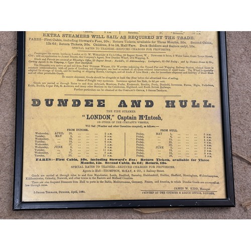 1148 - A 19thC advertising poster for the reduction of passenger fares between Dundee and London for the st... 