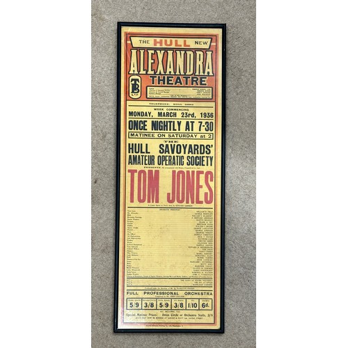 1149 - Local interest. Theatre block printed poster for the Hull New Alexandra Theatre for the production o... 