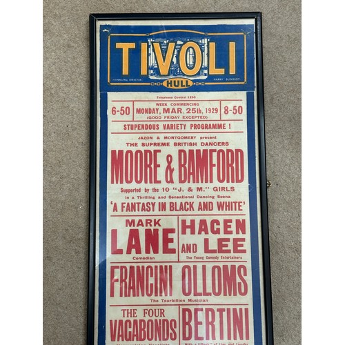 1150 - Hull interest. A Tivoli Theatre advertising poster, block printed in colour, for a 