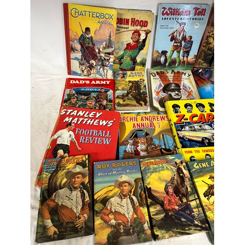 1058 - Various children's annuals to include Roy Rogers, Chatterbox, Robin Hood, William Tell, Rawhide, The... 