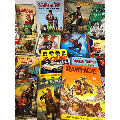 1058 - Various children's annuals to include Roy Rogers, Chatterbox, Robin Hood, William Tell, Rawhide, The... 