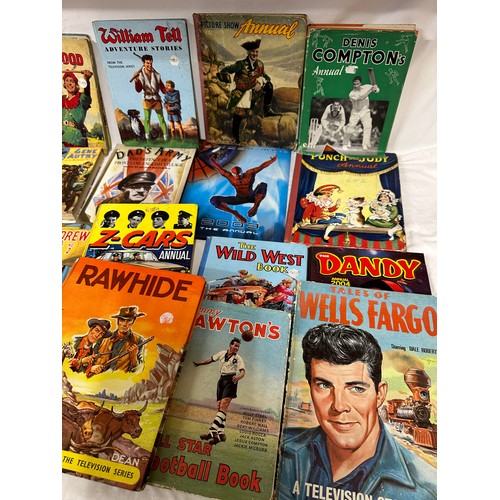 1058 - Various children's annuals to include Roy Rogers, Chatterbox, Robin Hood, William Tell, Rawhide, The... 