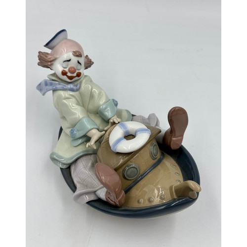 228 - Lladro “Privilege” figure 8137 Circus Waves, 12cm h x 23cm w, in original box.