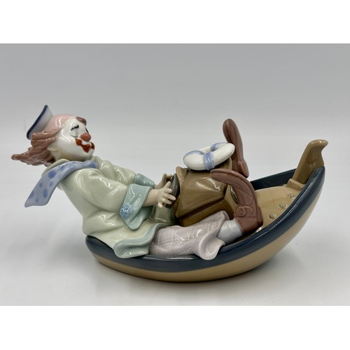 228 - Lladro “Privilege” figure 8137 Circus Waves, 12cm h x 23cm w, in original box.