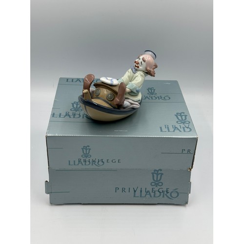 228 - Lladro “Privilege” figure 8137 Circus Waves, 12cm h x 23cm w, in original box.