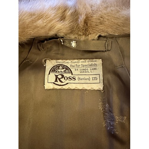 937 - A ladies short mink jacket with side splits from Ross (Furriers) Ltd, Lands Lane. Underarm to undera... 