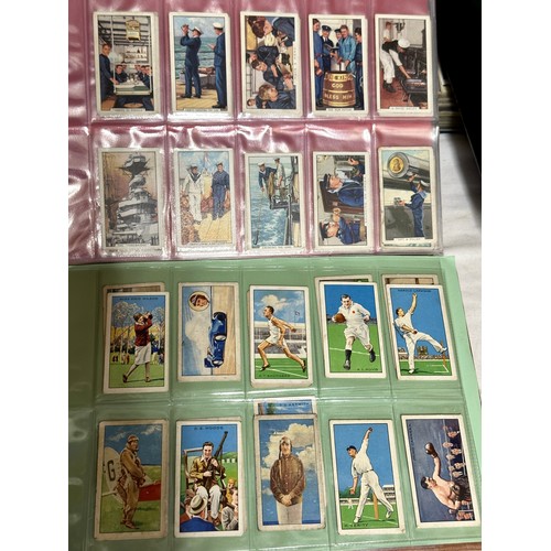 665 - A quantity of 6 albums of cigarette cards to include various topics, Football, Birds, Sportsmen, Cha... 