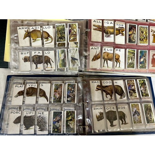 665 - A quantity of 6 albums of cigarette cards to include various topics, Football, Birds, Sportsmen, Cha... 