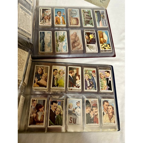 665 - A quantity of 6 albums of cigarette cards to include various topics, Football, Birds, Sportsmen, Cha... 