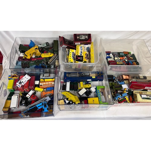 1119 - A large collection of mostly unboxed diecast vehicles to include a box of Corgi (majority buses), a ... 