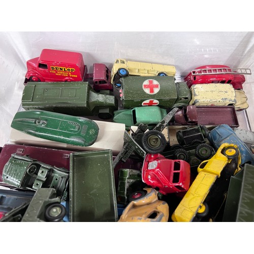 1119 - A large collection of mostly unboxed diecast vehicles to include a box of Corgi (majority buses), a ... 