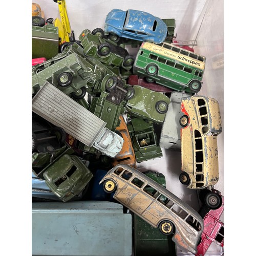 1119 - A large collection of mostly unboxed diecast vehicles to include a box of Corgi (majority buses), a ... 