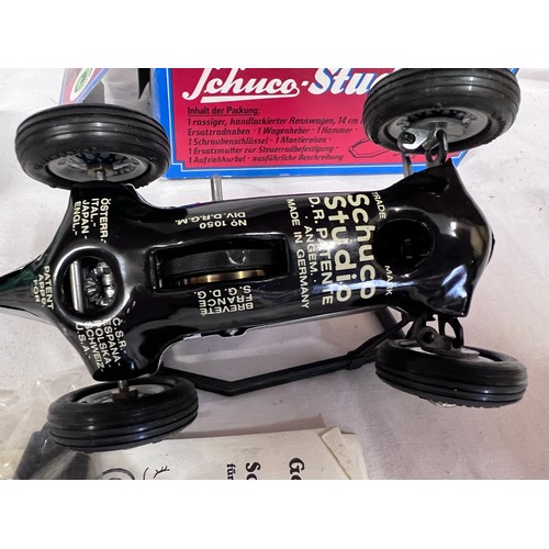 1112 - Two boxed Schuco 1060 Studio Mercedes Grand Prix 1936 tinplate clockwork models with keys & accessor... 